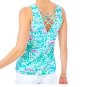 Lilly Pulitzer Kristen Top Sunshine City Gustavia Green